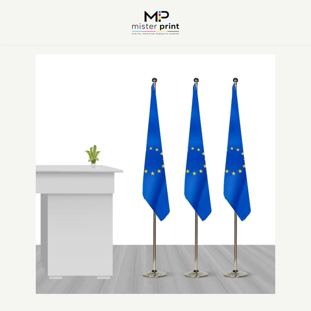 Large Desk Flagpole with Satin Flag – EXPRESS