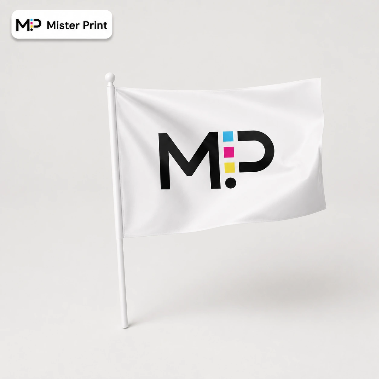 Supporter flag made of polyester and paper (with sleeve)