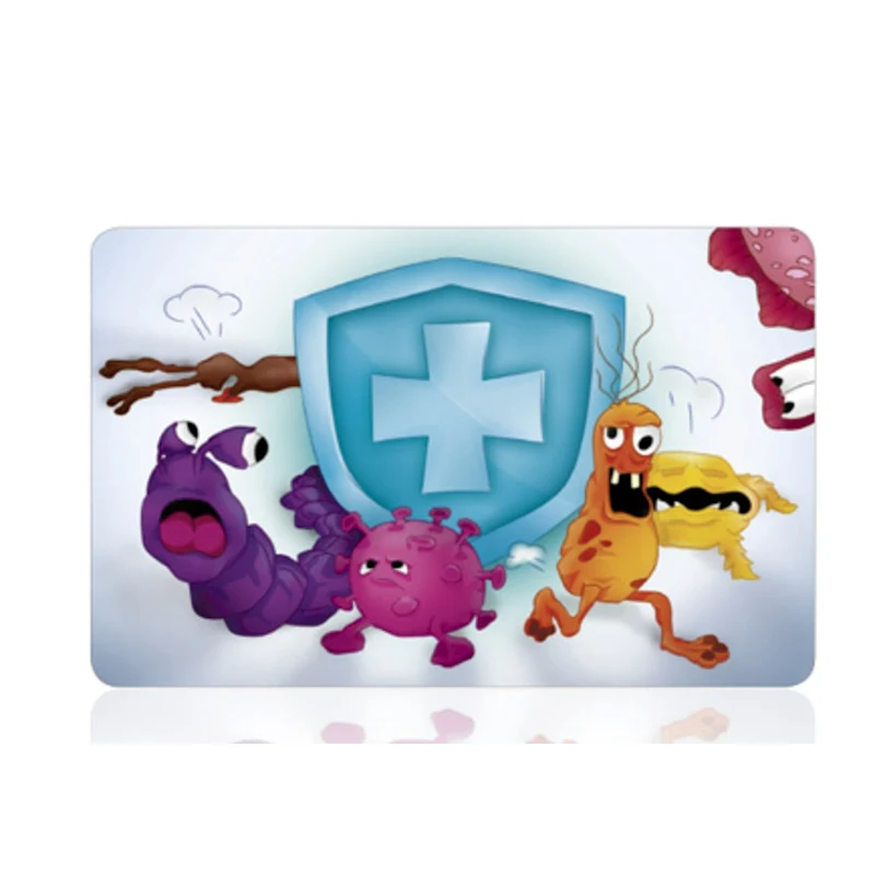 Card with antibacterial surface