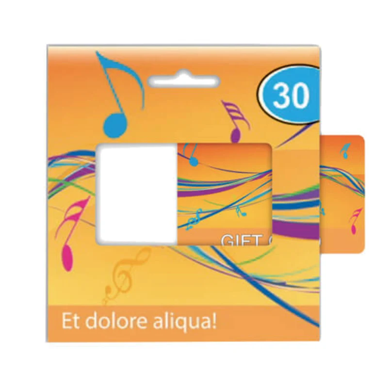 Cardboard box with inserted card