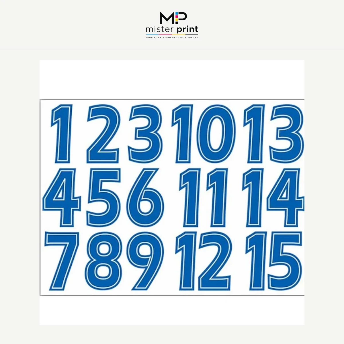 Numbers in textile transfers
