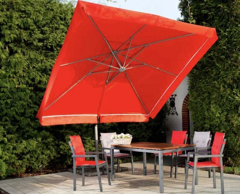 Off-center square offset parasol