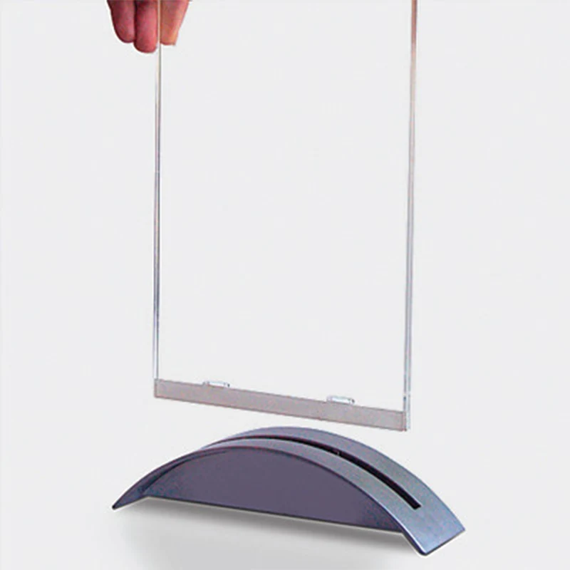 Rocket Menu Holder with Grey Stand and A5 Acrylic Pocket