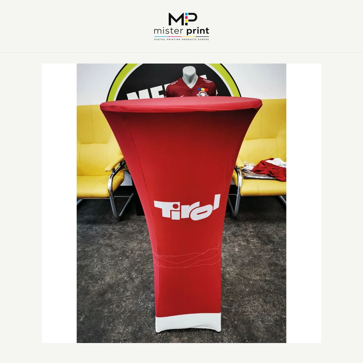 Stretch/Lycra tablecloth for standing dining